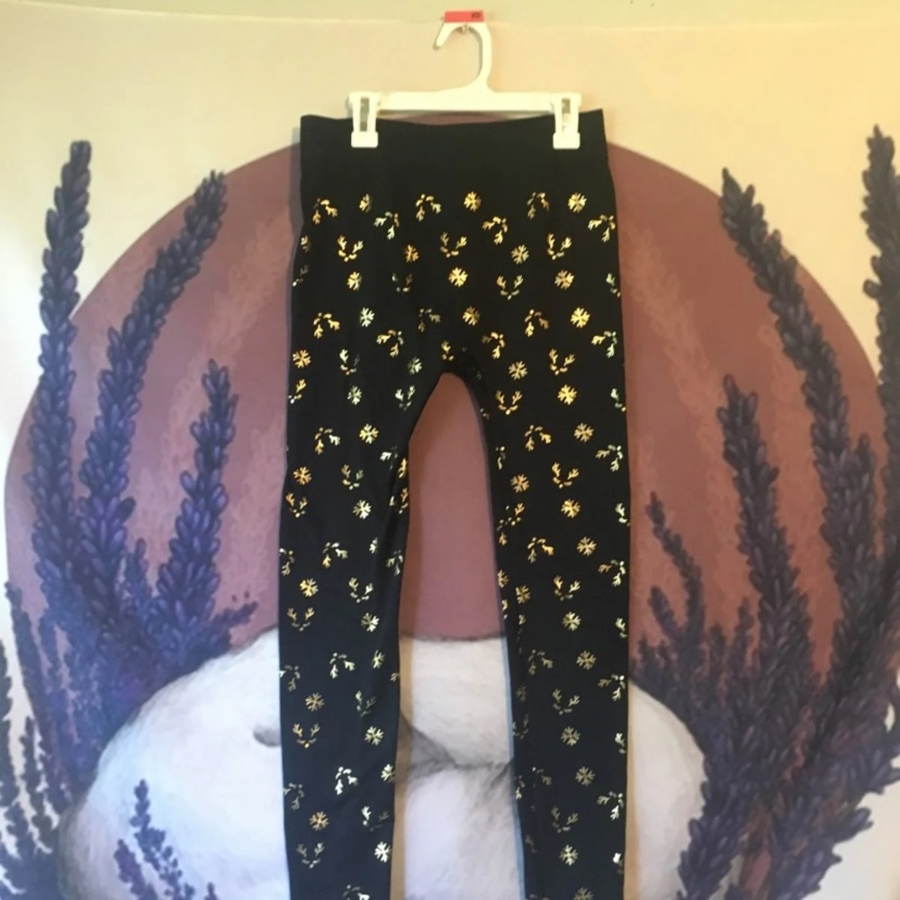 Reindeer black leggings